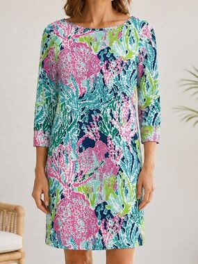 Lilly Pulitzer Marlowe Let’s Cha Cha 100% Pima Cotton Dress Size XS $98